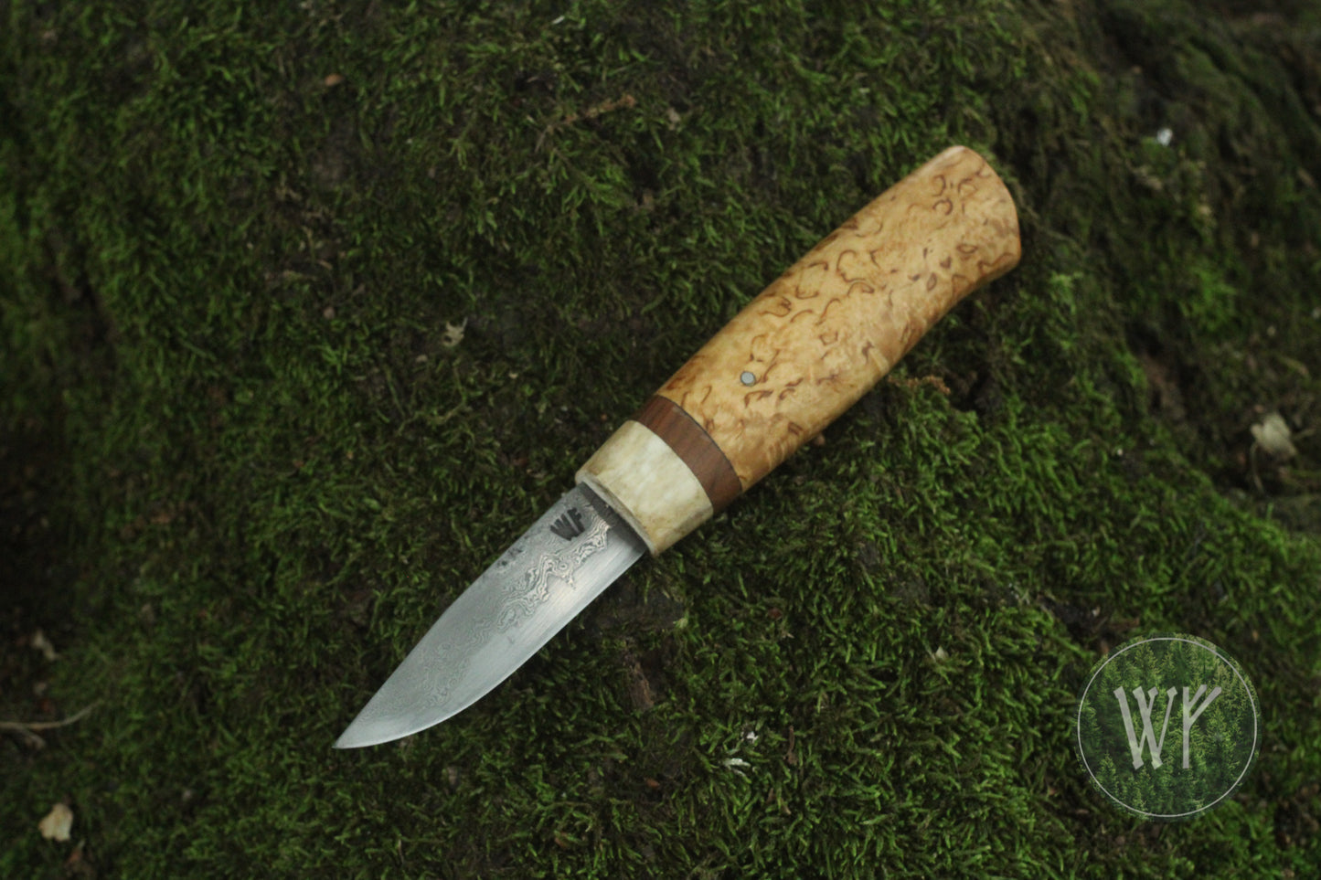 Hand-forged Damascus Puukko / Pattern-welded steel / Bushcraft belt knife / Handmade / Unique