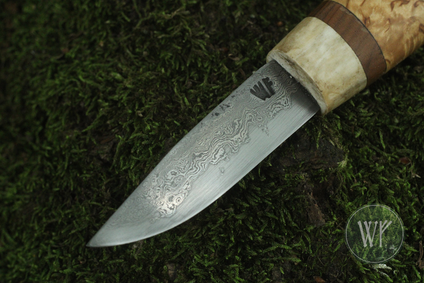 Hand-forged Damascus Puukko / Pattern-welded steel / Bushcraft belt knife / Handmade / Unique