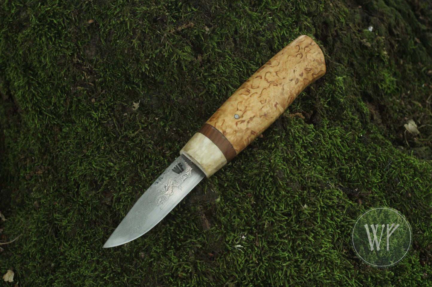 Hand-forged Damascus Puukko / Pattern-welded steel / Bushcraft belt knife / Handmade / Unique