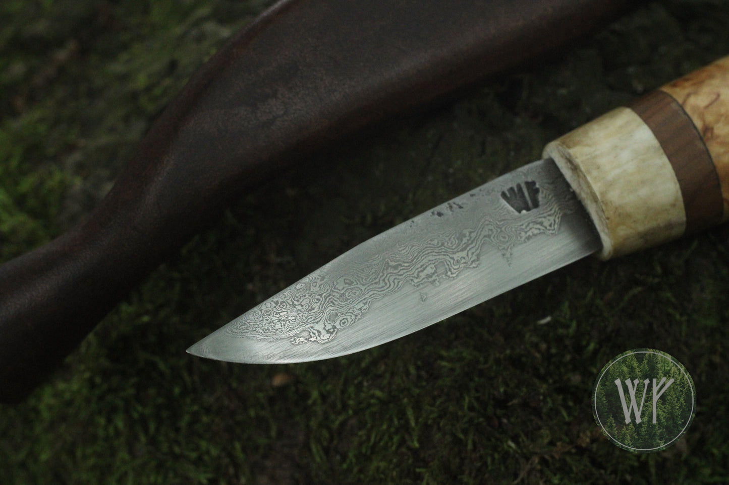 Hand-forged Damascus Puukko / Pattern-welded steel / Bushcraft belt knife / Handmade / Unique