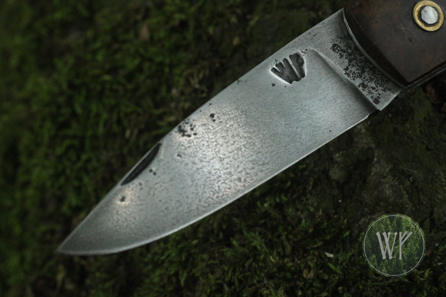 Hand-forged Folding Knife / Heavy Duty Slipjoint / Crucible Steel & Scottish Oak Burl / UK Legal Pocket Knife