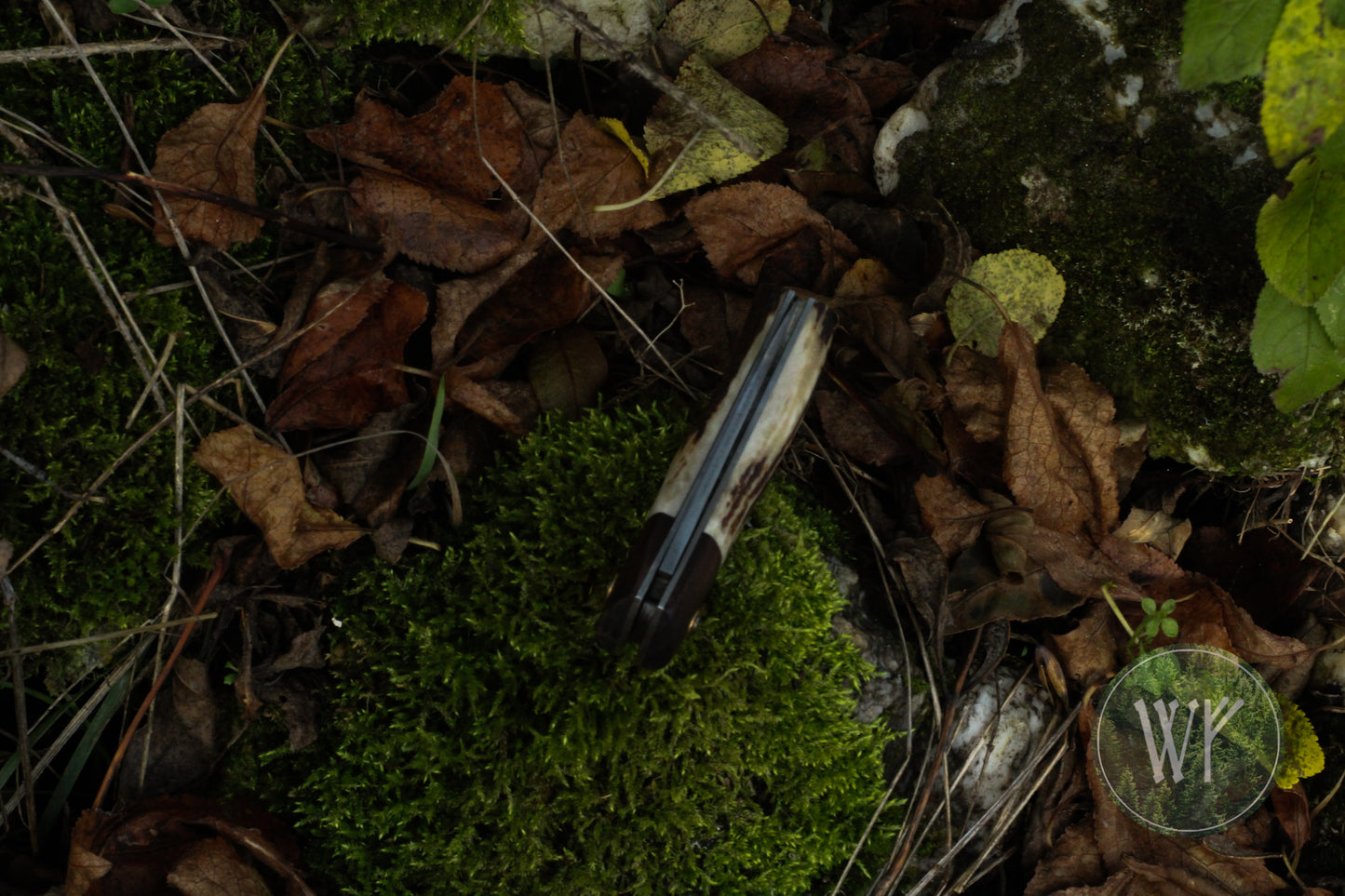 Hand-forged Slipjoint / Pattern Welded Damascus Blade / Heavy Duty / UK Legal Carry / Bog Yew & Antler Handle