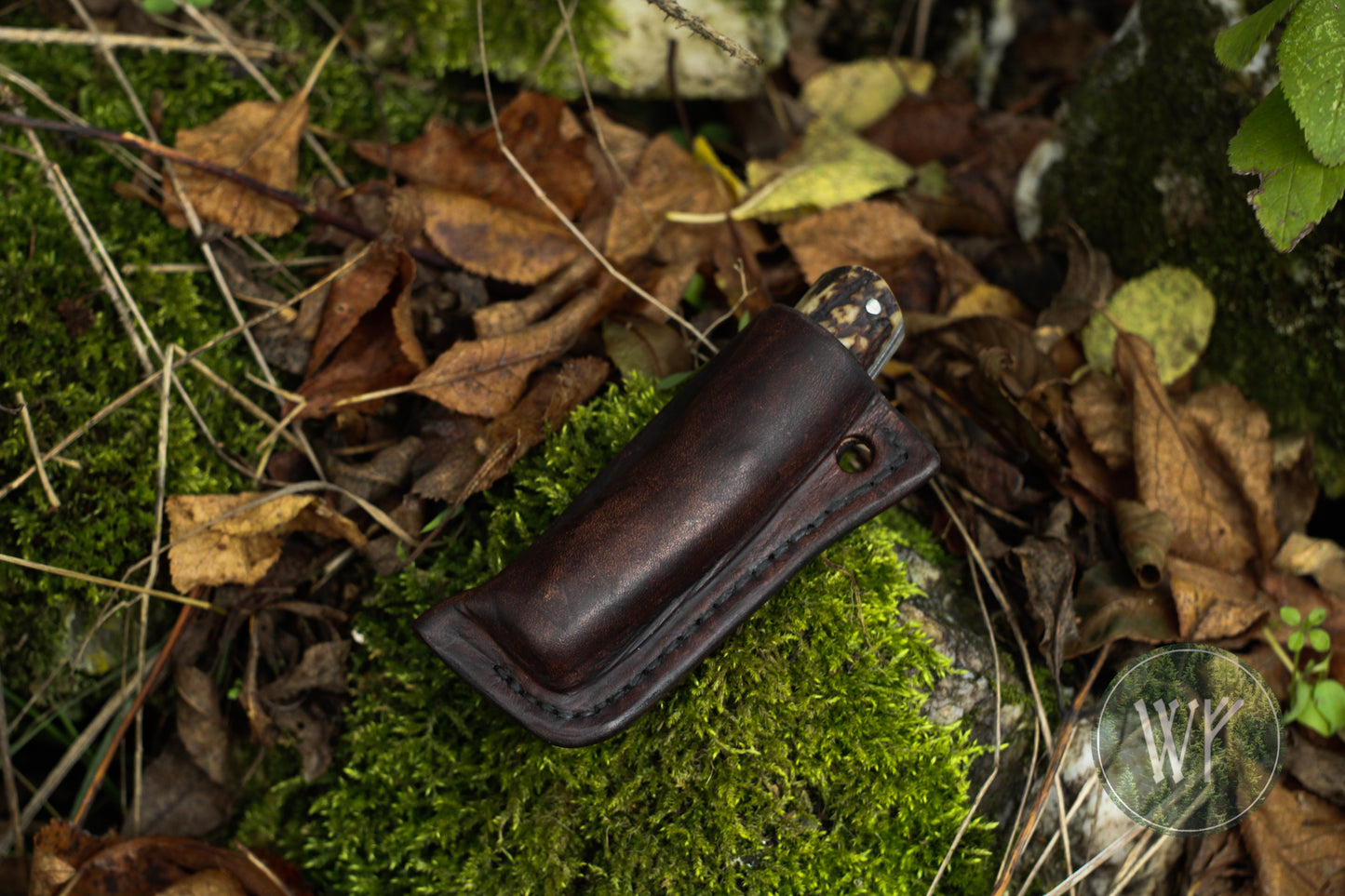Hand-forged Slipjoint / Pattern Welded Damascus Blade / Heavy Duty / UK Legal Carry / Bog Yew & Antler Handle