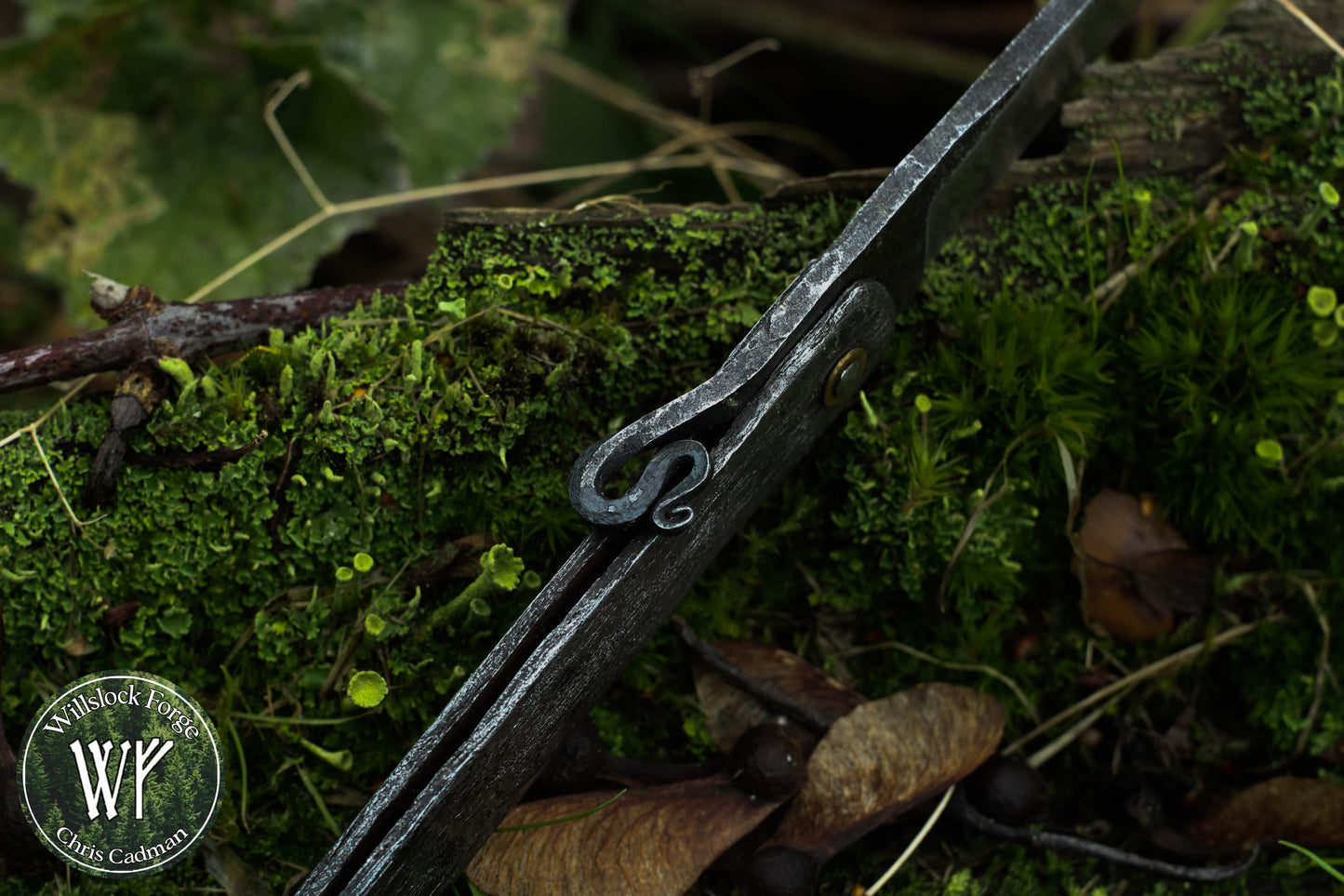 Hand-forged Birka Style Viking Friction Folder / Laminated iron & steel blade with forged wrought iron handle / UK Legal Carry