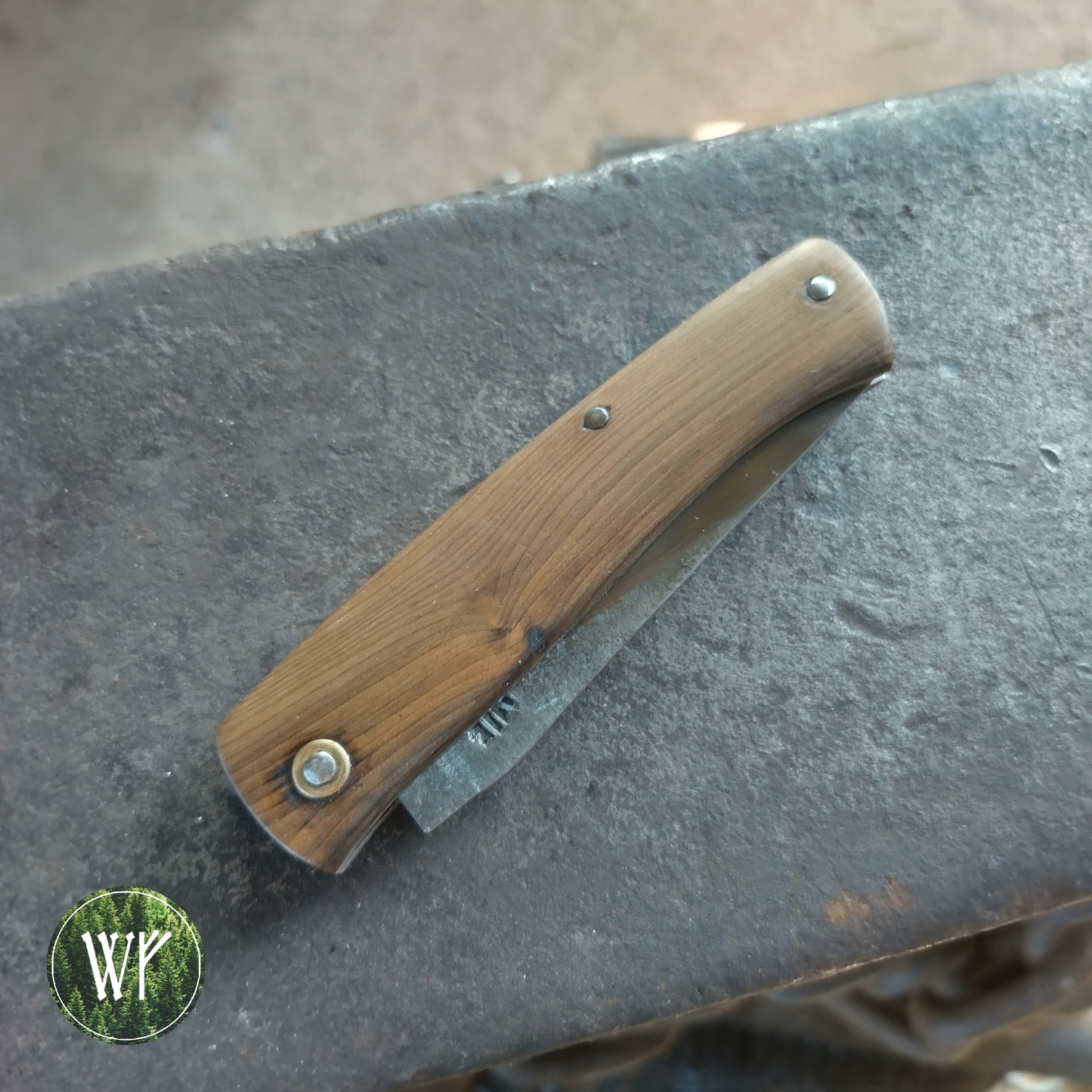 RESERVED FOR SAMUEL Hand-forged Slipjoint / UK Legal Folding Knife / 26c3 Blade with Bog YewHandle