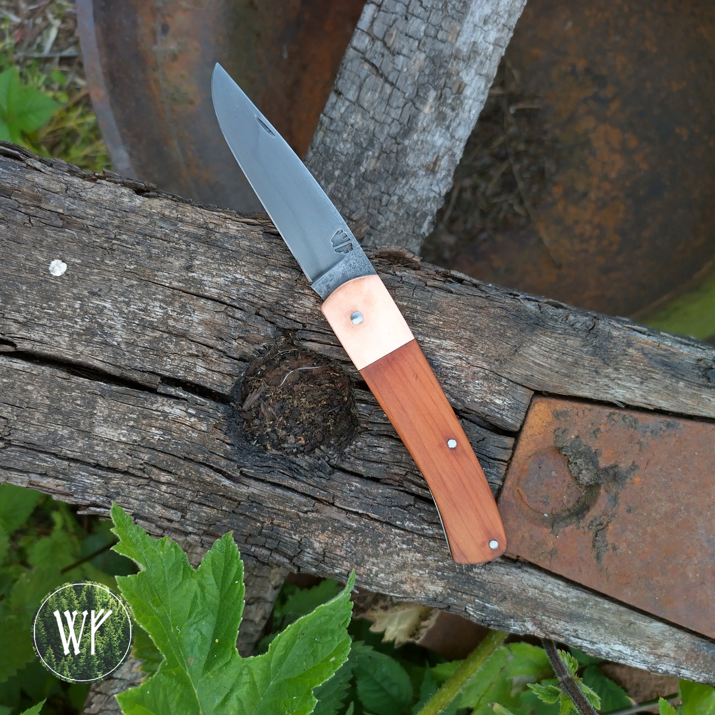 RESERVED FOR LUCKY Hand-forged Slipjoint / UK Legal Folding Knife / 26c3 Blade with Copper & YewHandle