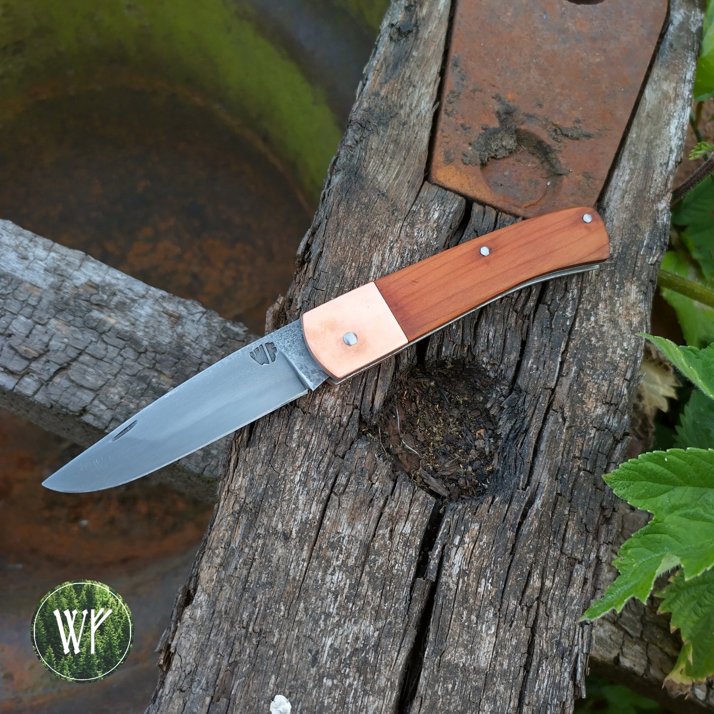 RESERVED FOR LUCKY Hand-forged Slipjoint / UK Legal Folding Knife / 26c3 Blade with Copper & YewHandle