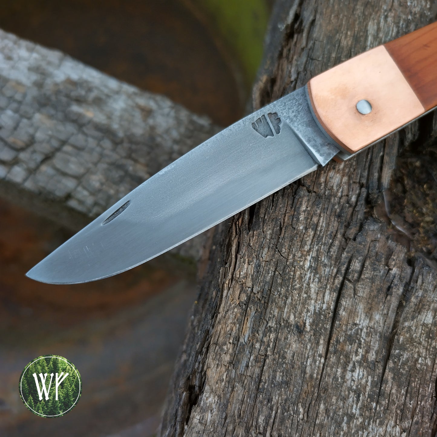 RESERVED FOR LUCKY Hand-forged Slipjoint / UK Legal Folding Knife / 26c3 Blade with Copper & YewHandle