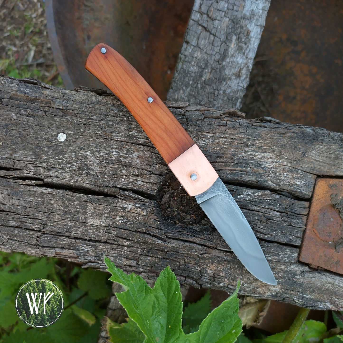 RESERVED FOR LUCKY Hand-forged Slipjoint / UK Legal Folding Knife / 26c3 Blade with Copper & YewHandle