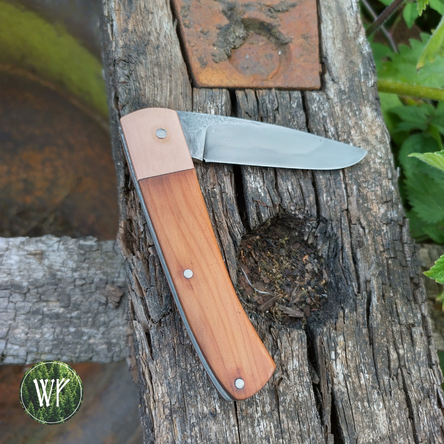 RESERVED FOR LUCKY Hand-forged Slipjoint / UK Legal Folding Knife / 26c3 Blade with Copper & YewHandle