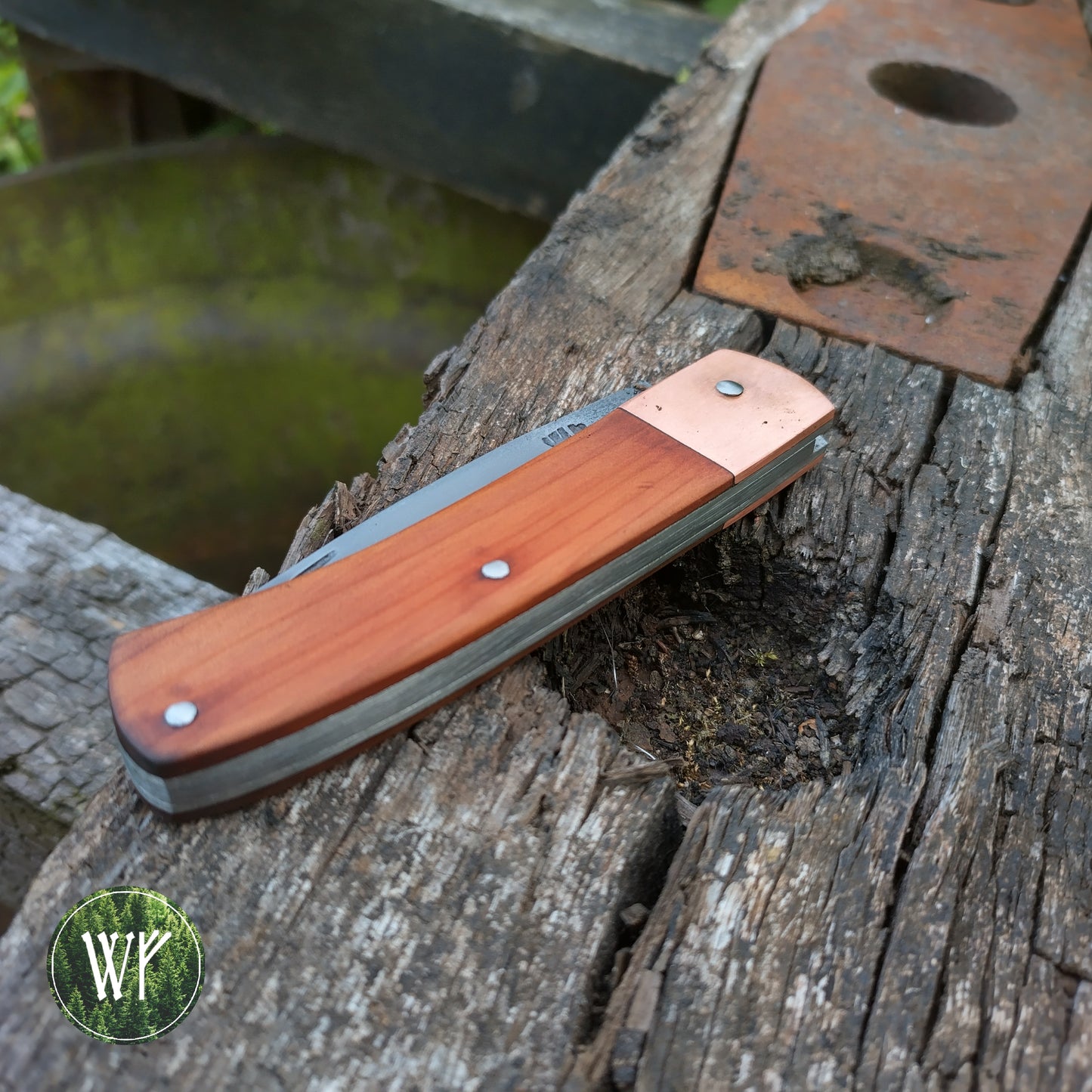 RESERVED FOR LUCKY Hand-forged Slipjoint / UK Legal Folding Knife / 26c3 Blade with Copper & YewHandle
