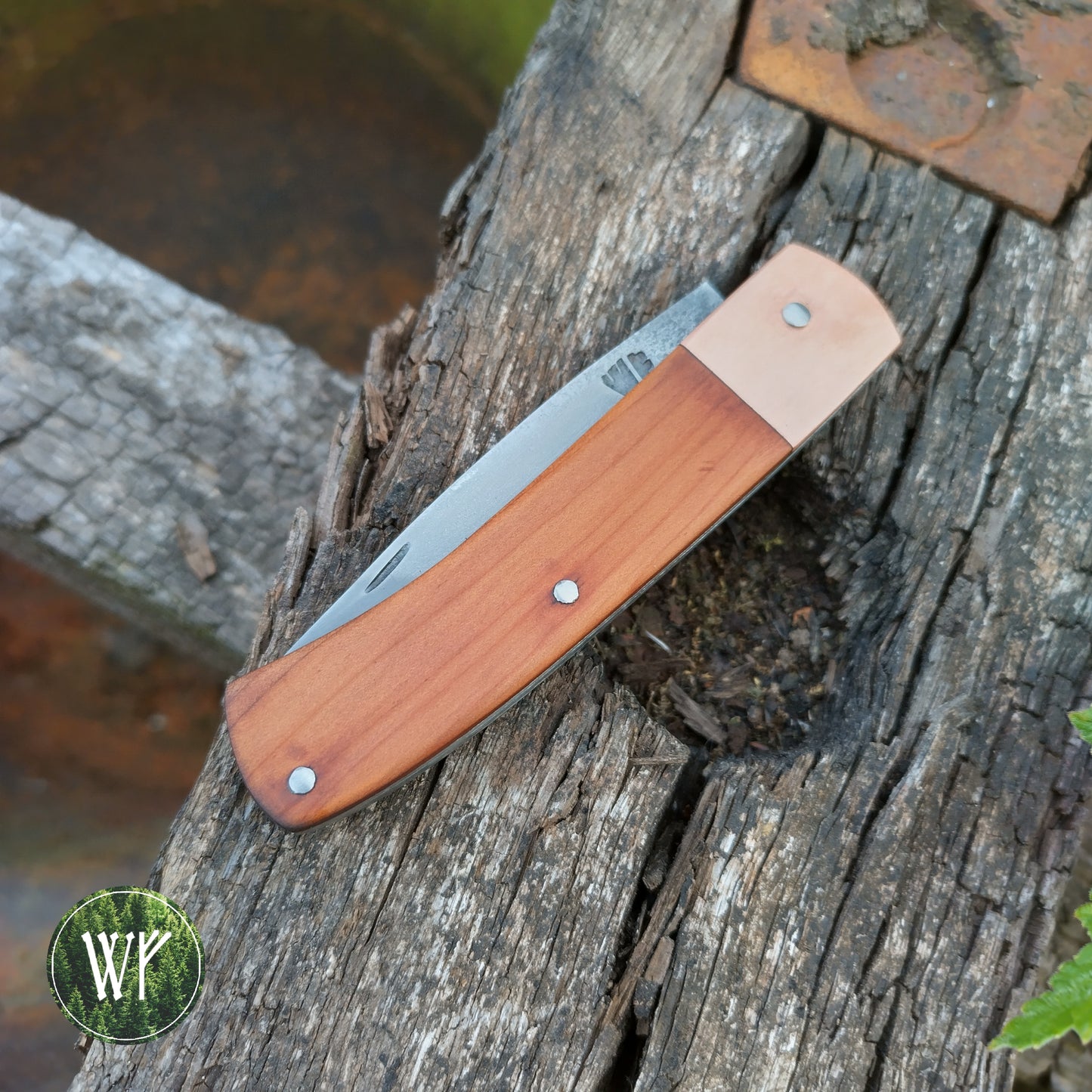 RESERVED FOR LUCKY Hand-forged Slipjoint / UK Legal Folding Knife / 26c3 Blade with Copper & YewHandle