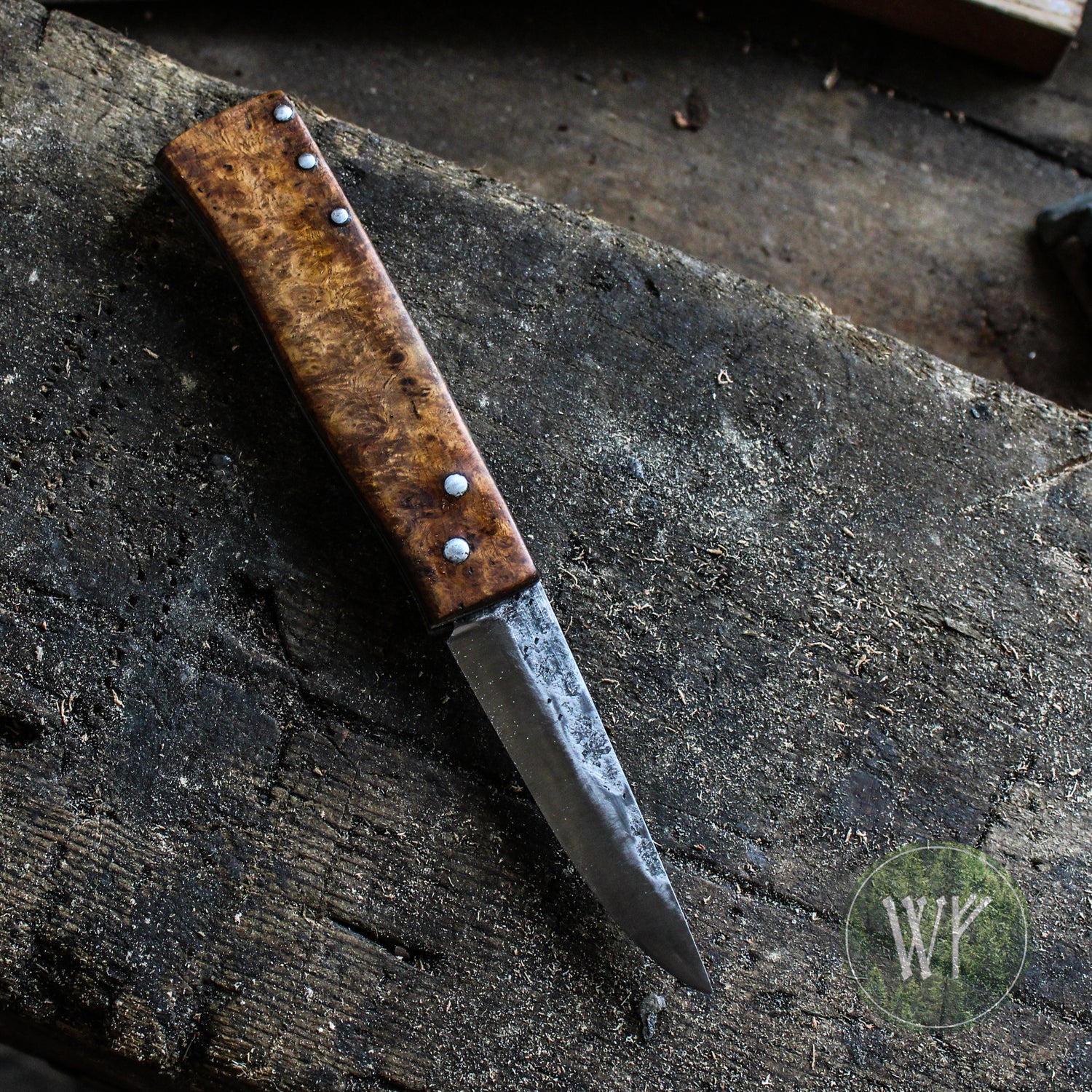 Knife with custom handle and leather sheath. Oct. 1 & 8 — The Metal Smithery