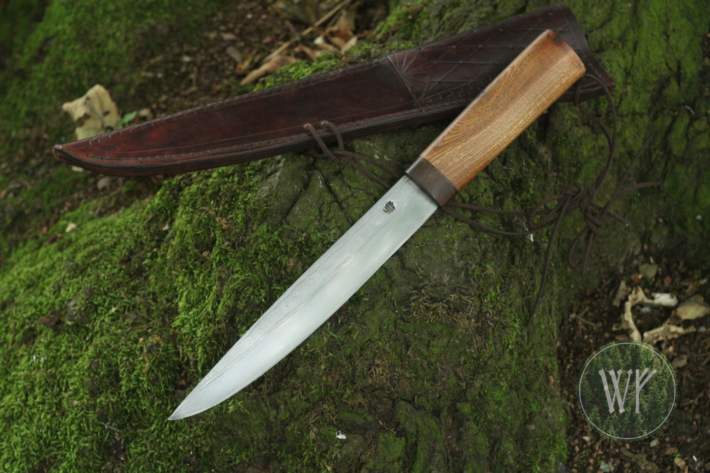 Hand-forged Norse style Seax with Wych Elm & Bog Yew Handle