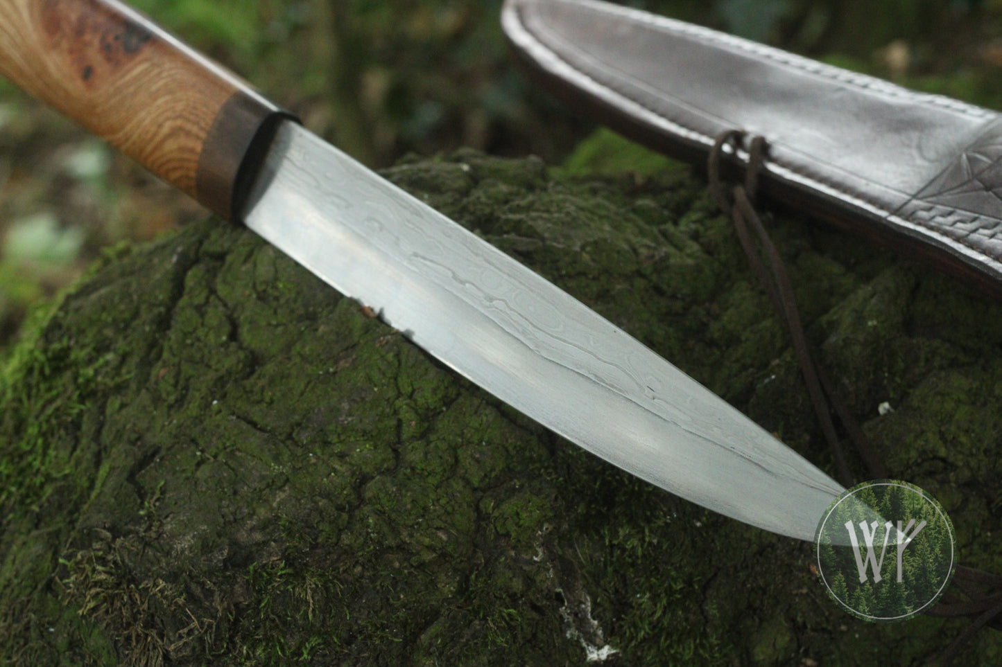 Hand-forged Norse style Seax with Wych Elm & Bog Yew Handle