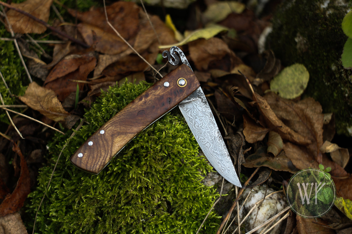 [RESERVED FOR JON] Hand-forged Viking Style Friction Folder with Laminated Iron & Steel Blade & Wenge Wood Scales / UK Legal Carry