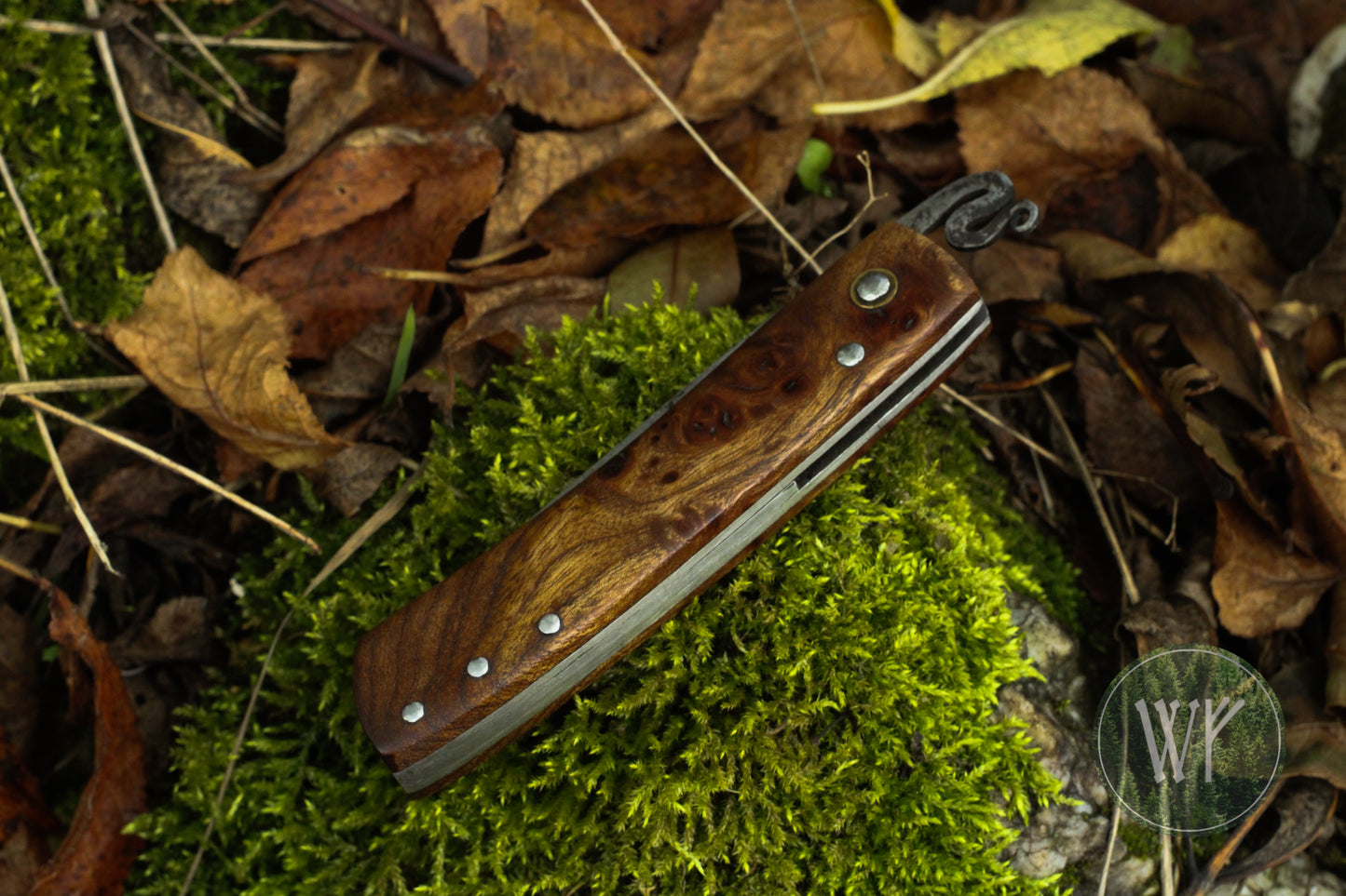 [RESERVED FOR JON] Hand-forged Viking Style Friction Folder with Laminated Iron & Steel Blade & Wenge Wood Scales / UK Legal Carry