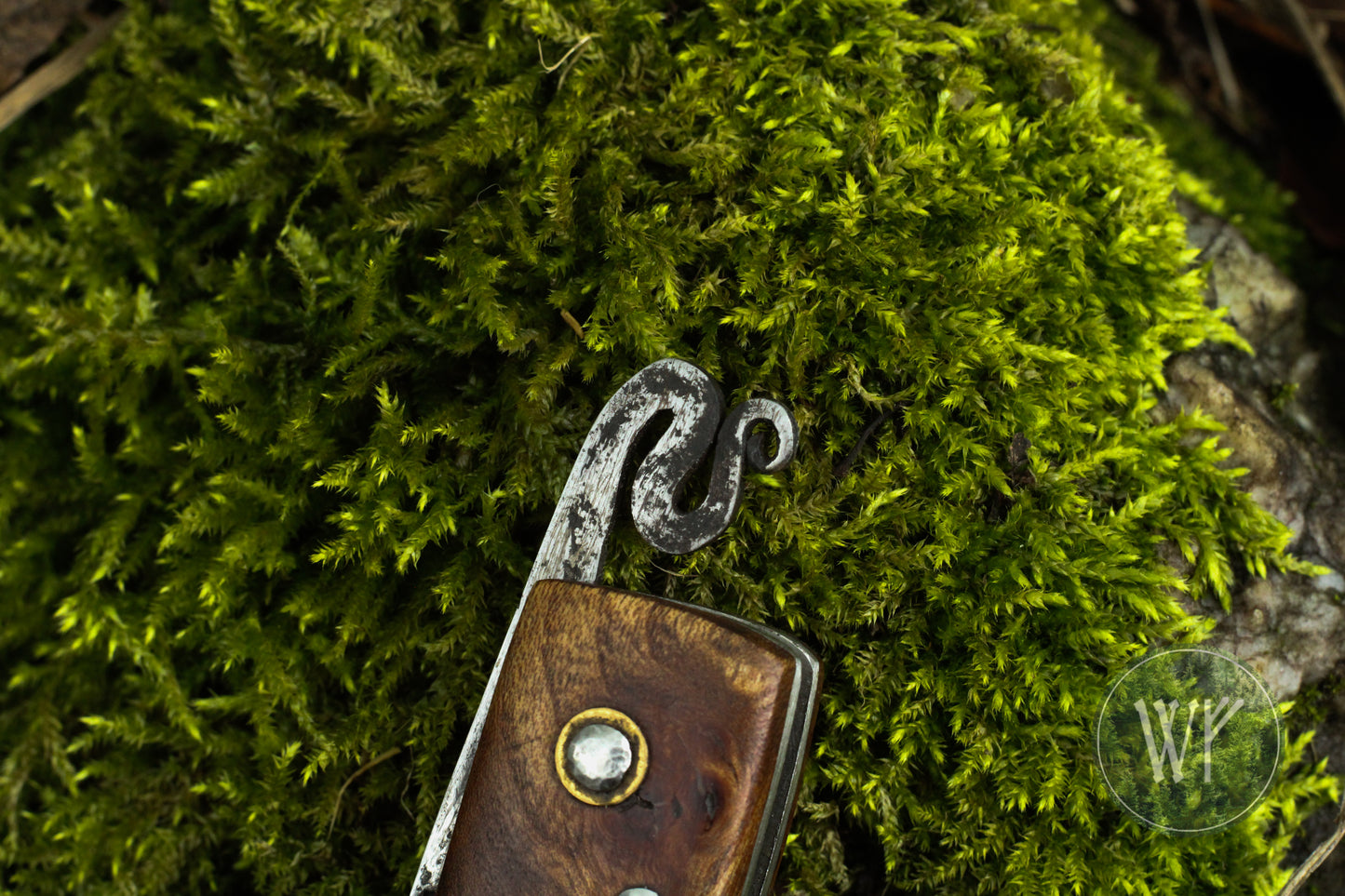 [RESERVED FOR JON] Hand-forged Viking Style Friction Folder with Laminated Iron & Steel Blade & Wenge Wood Scales / UK Legal Carry