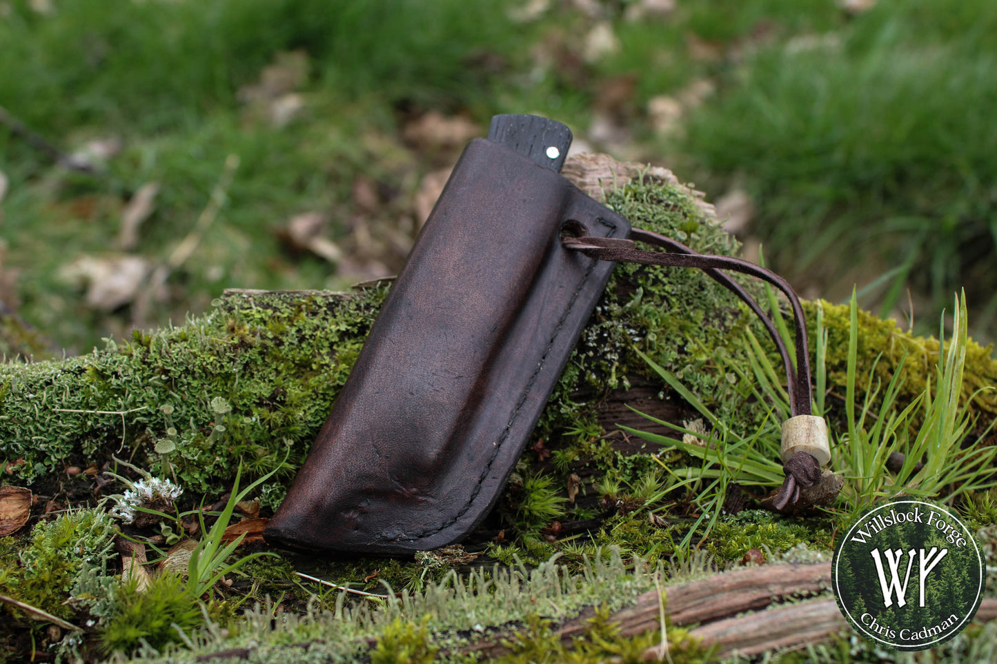 [RESERVED for J Saunders] Hand-forged Damascus Friction Folder / Pattern-welded blade with integral wrought iron bolsters & Ancient Bog Oak scales/ UK legal folding knife