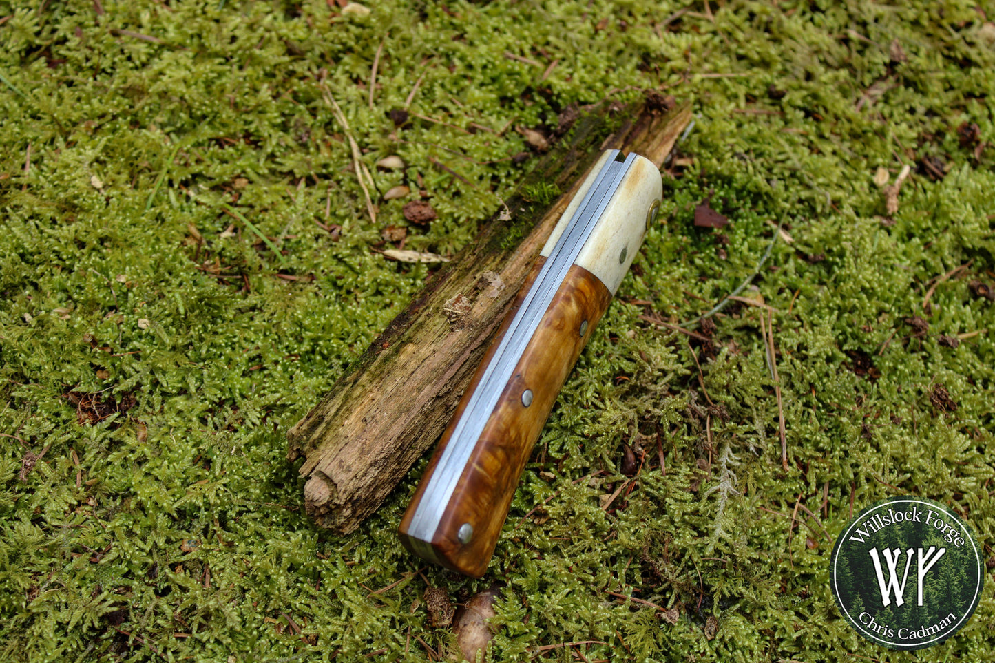 Hand-forged Yakut Style Slipjoint / UK Legal Folding Knife / 1084 Carbon Steel Blade with Moose Antler & Stabilized Masur Birch handle