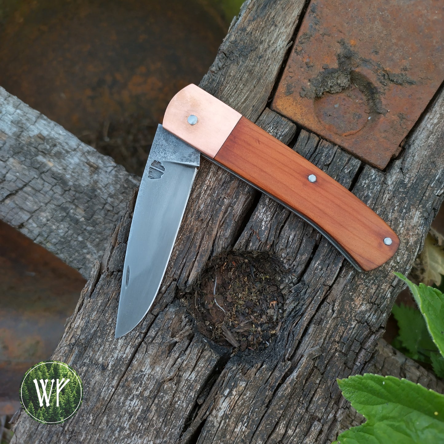 RESERVED FOR LUCKY Hand-forged Slipjoint / UK Legal Folding Knife / 26c3 Blade with Copper & YewHandle