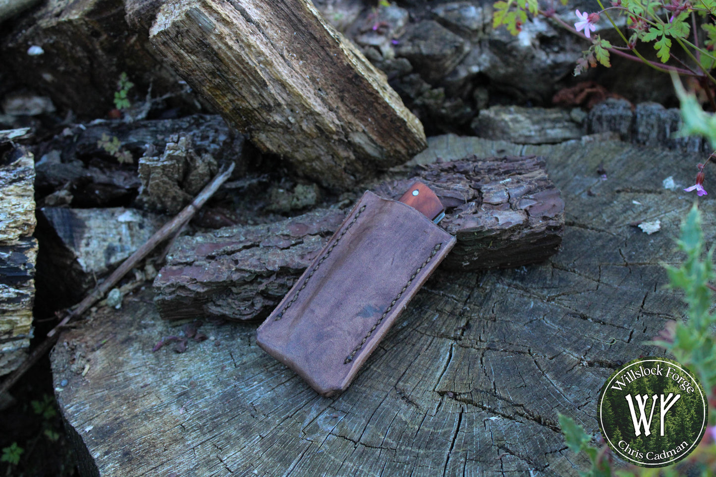 Hand-forged Folding Knife / Heavy Duty Slipjoint / 1084 Carbon Steel & English Yew Burl / UK Legal Pocket Knife