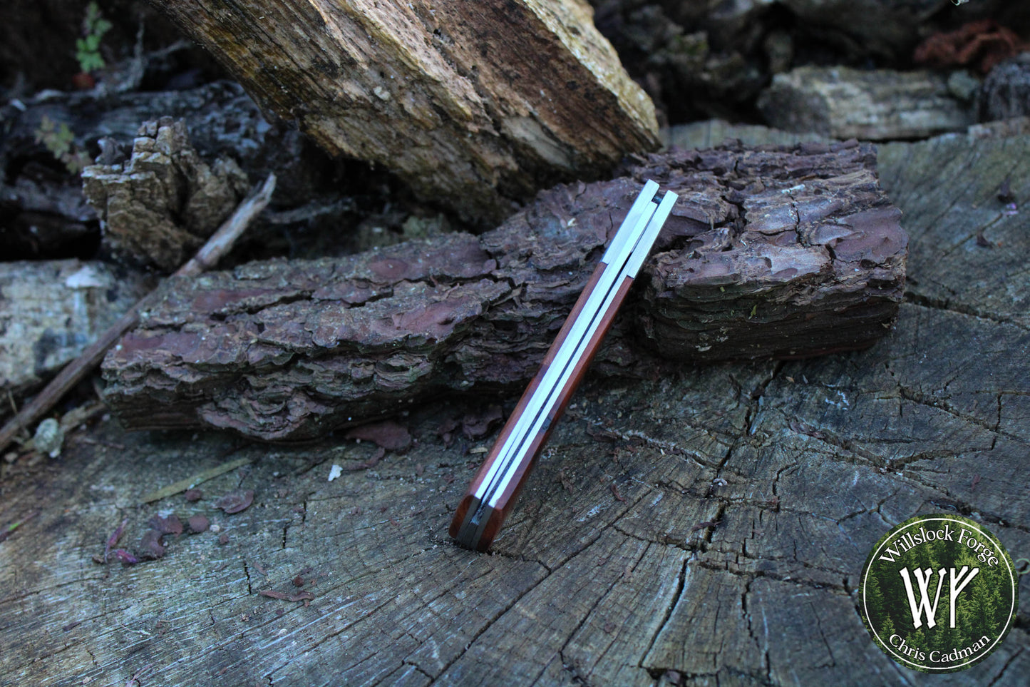 Hand-forged Folding Knife / Heavy Duty Slipjoint / 1084 Carbon Steel & English Yew Burl / UK Legal Pocket Knife