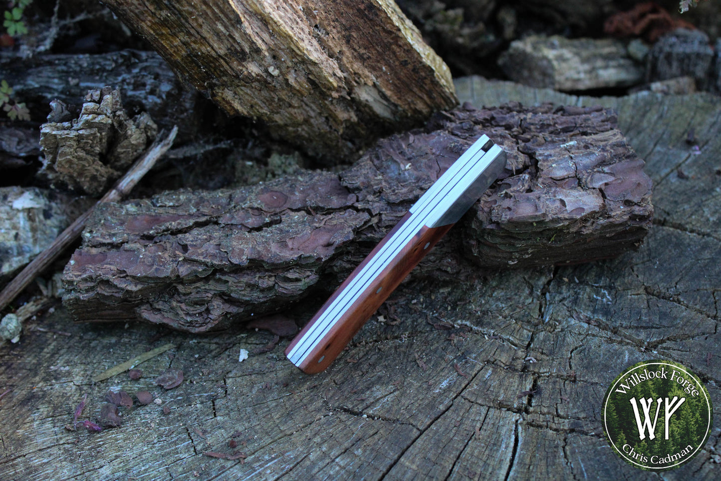 Hand-forged Folding Knife / Heavy Duty Slipjoint / 1084 Carbon Steel & English Yew Burl / UK Legal Pocket Knife