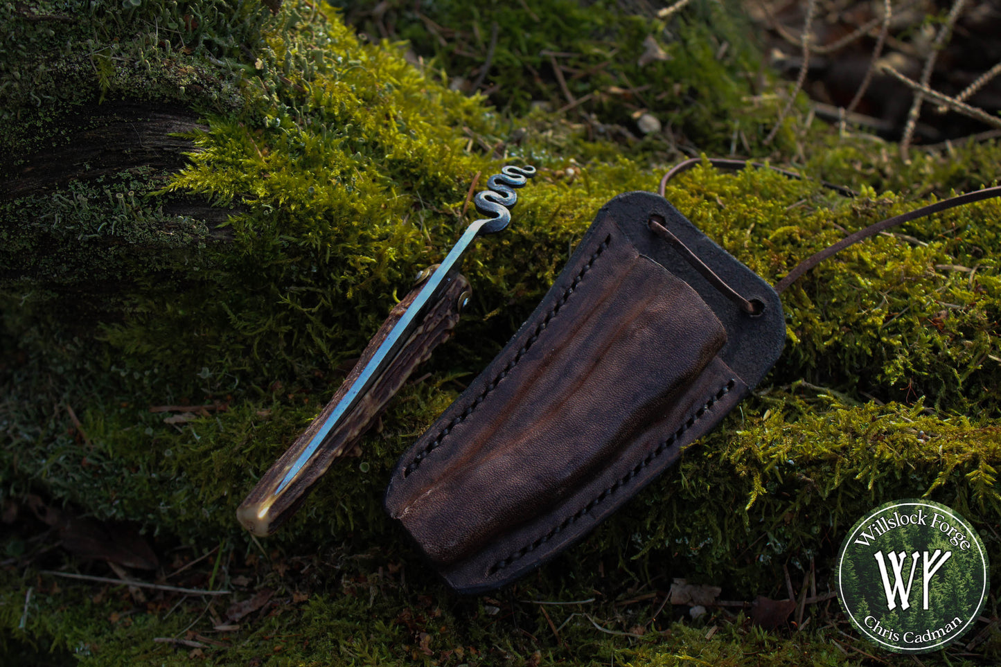 Hand-forged Roe Deer Antler Friction Folder / 15n20 blade / Roe Antler Handle / UK Legal Carry