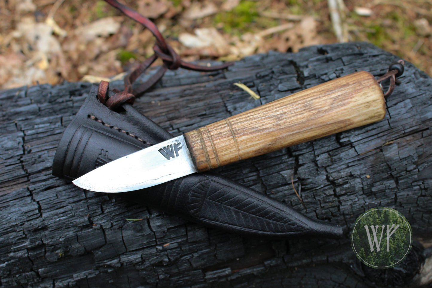Historical reproduction of Viking age Mästermyr Knife. Hand forged from Bloomery Steel with Spalted Ash handle