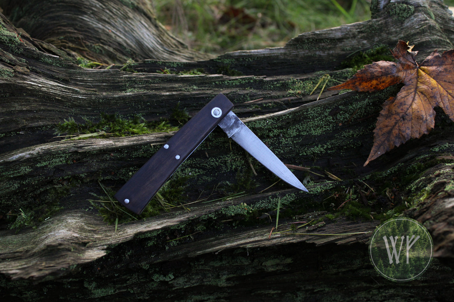 Hand Forged Slipjoint Folding Knife with African Blackwood handle