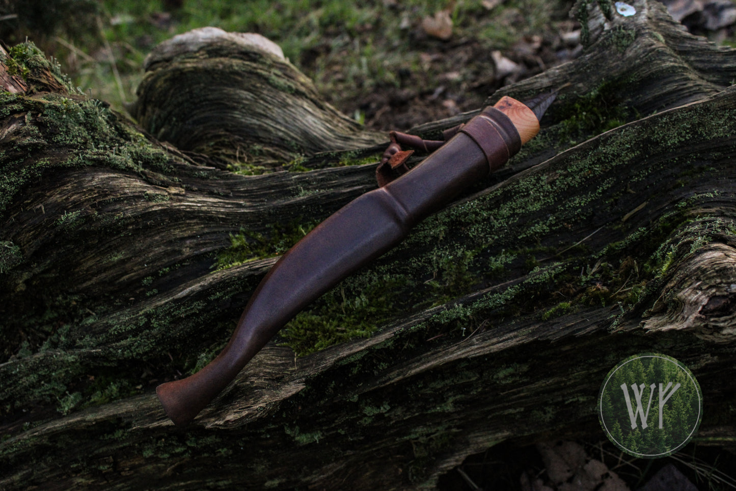 [RESERVED FOR KRISTINA] Hand-forged Viking Puukko with laminated iron & steel blade and English Yew Burr handle