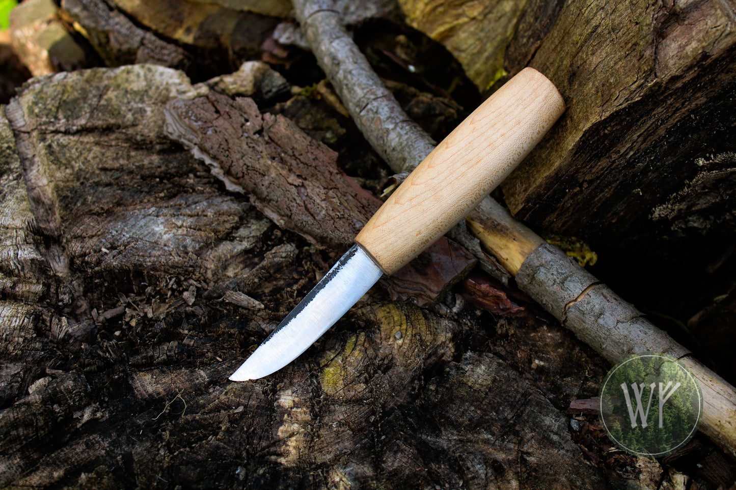 Small Hand-forged Puukko with Maple Handle